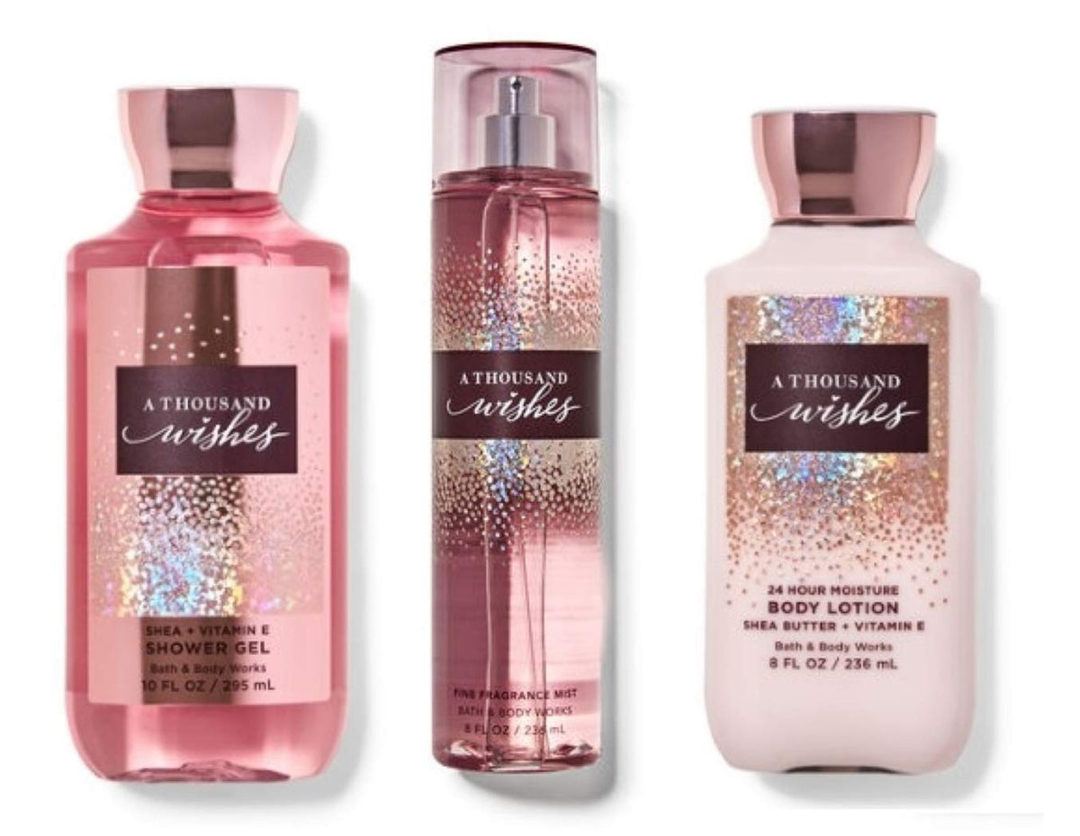 Bath & Body Works A Thousand Wishes gel bottle for a refreshing morning shower