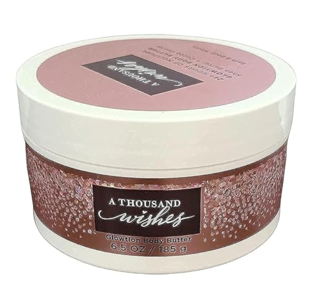 Bath and Body Works A Thousand Wishes Glowtion Body Butter jar moisturizes skin daily