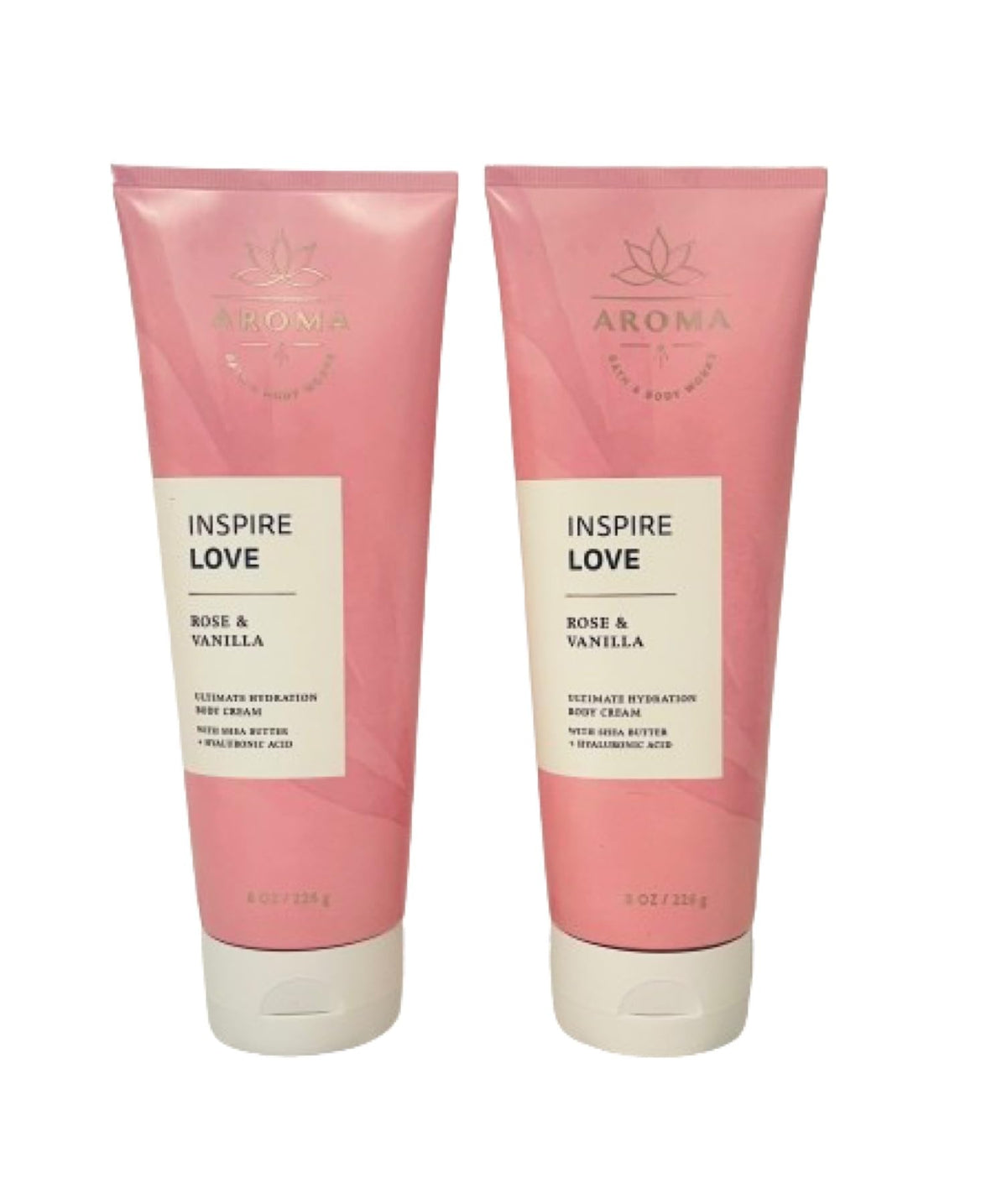 Bath and Body Works Aromatherapy Love Rose Vanilla 2-pack outer box for spa-like hydration.