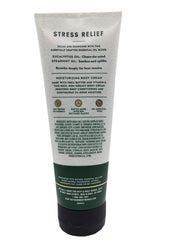 Bath & Body Works Aromatherapy Stress Relief cream texture closeup highlights eucalyptus-spearmint scent mood support.