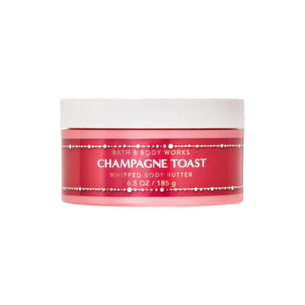 Bath & Body Works Champagne Toast body butter texture closeup showing quick absorption and shimmer.