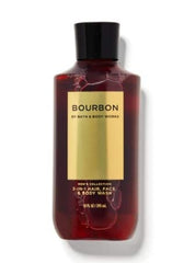 Bath & Body Works Bourbon 2-in-1 Hair + Body Wash 10 oz bottle for streamlined routine.