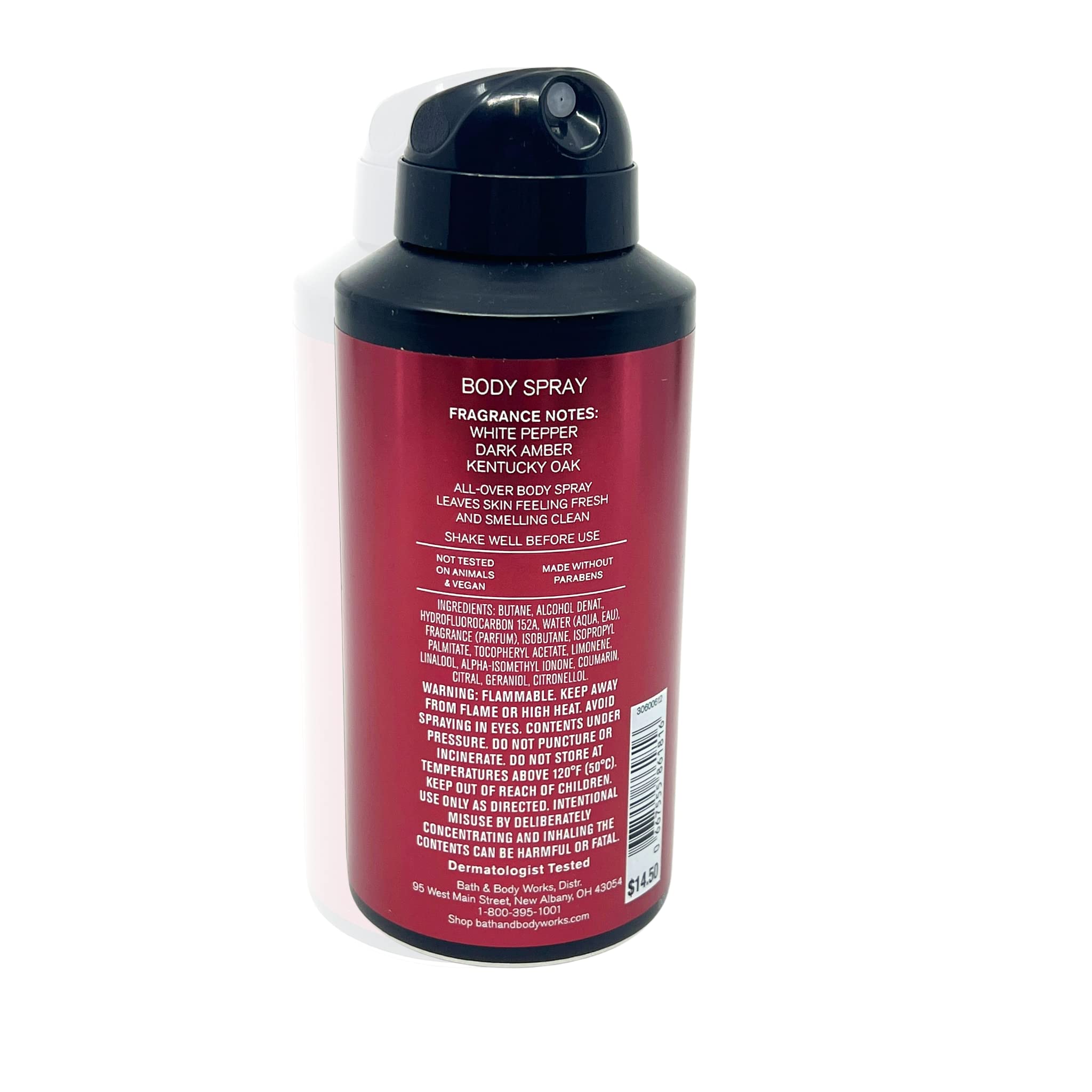 Bath & Body Works Bourbon spray on skin for all-day freshness and confidence.