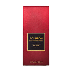 Bath & Body Works Bourbon fragrance display highlights masculine packaging for versatile wear.