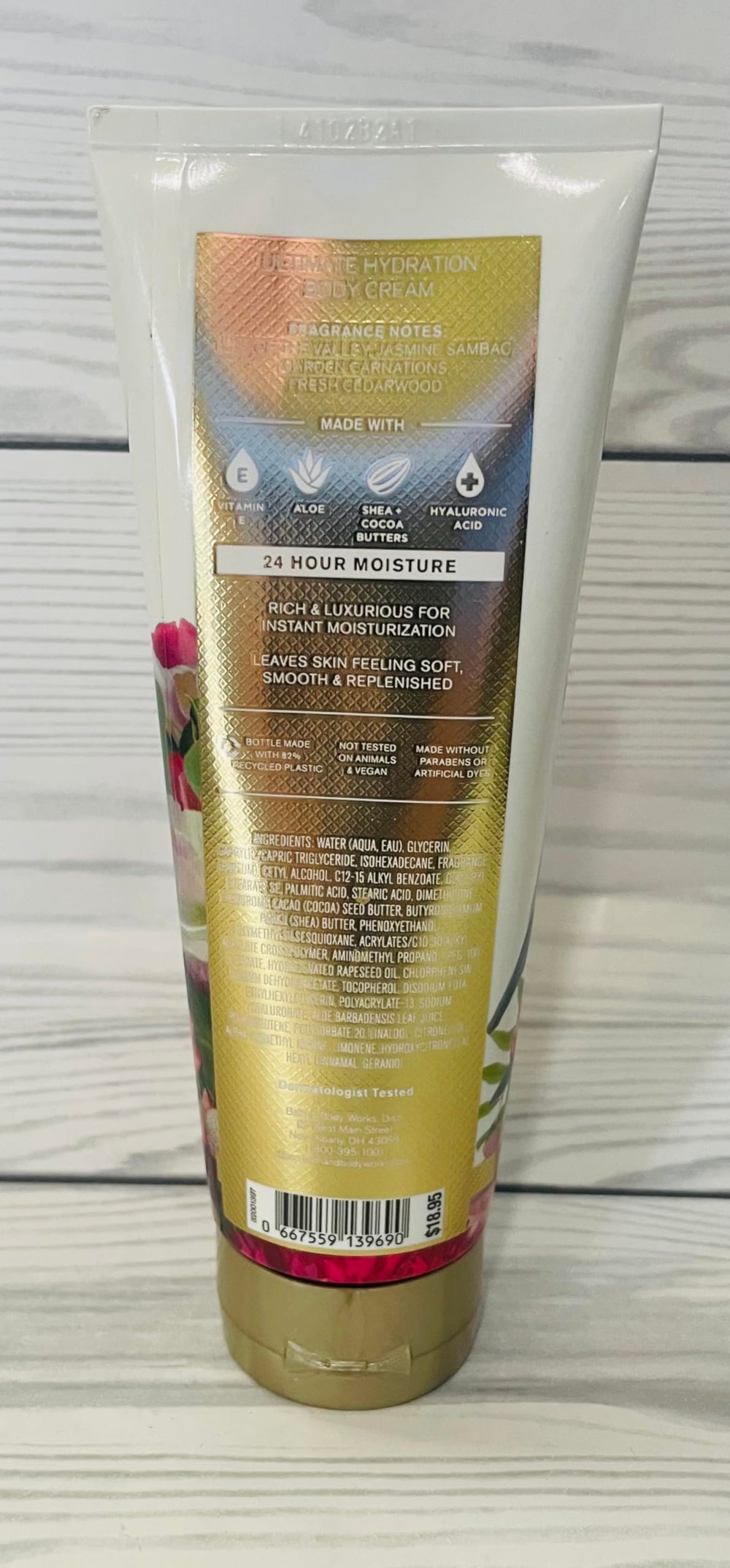 Bath & Body Works Brightest Bloom jar closeup highlights rich creamy texture.