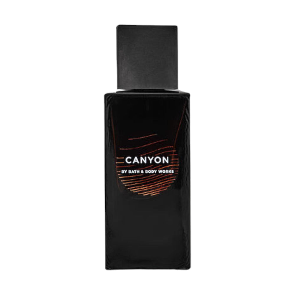 Bath and Body Works Canyon bottle front shows rugged packaging for confident daily wear.