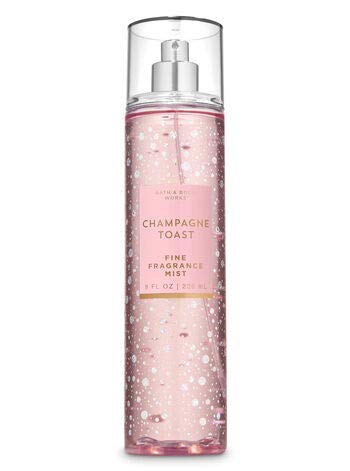 Bath and Body Works Champagne Toast fragrance mist bottle—long-lasting scent for all day