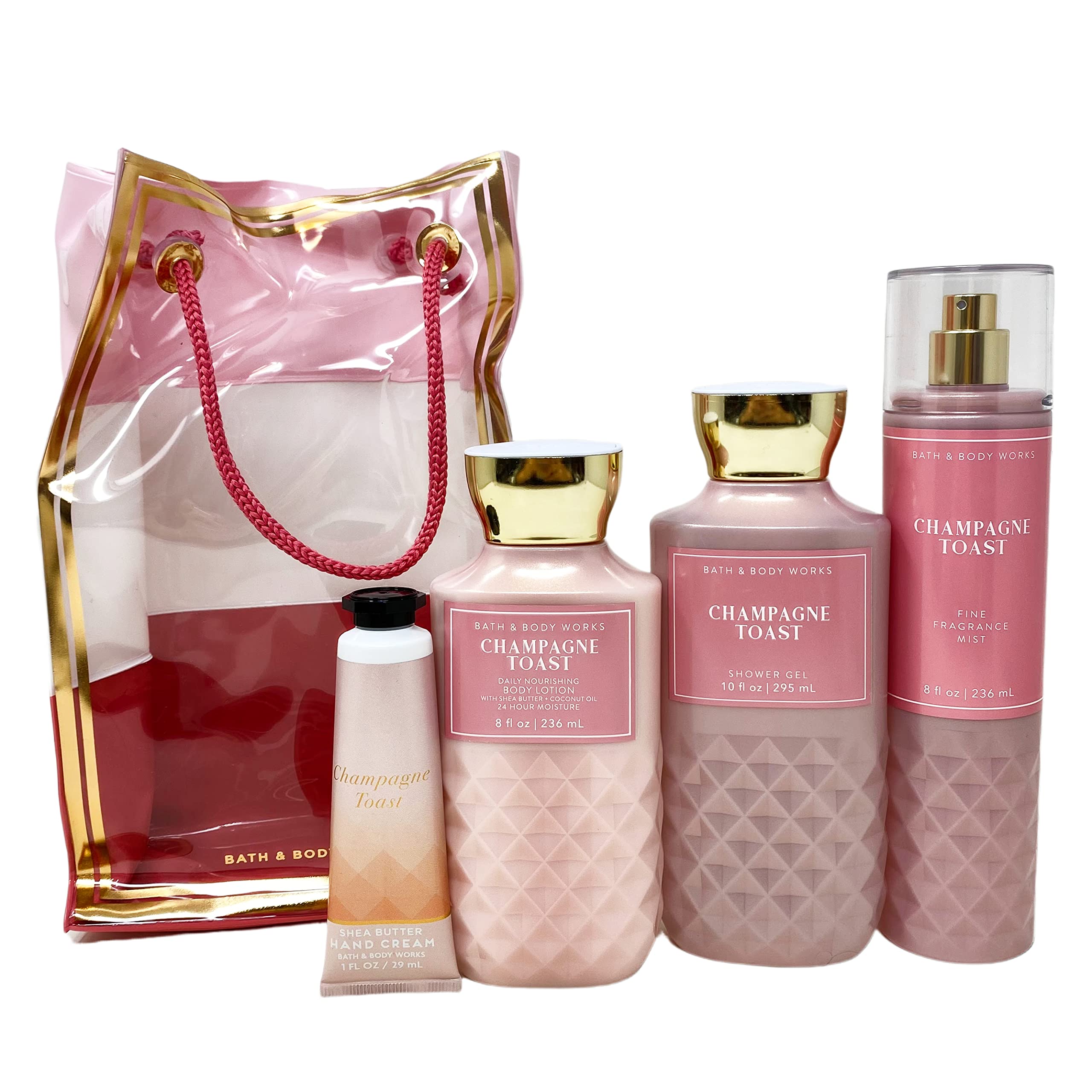 Bath & Body Works Champagne Toast set display showing complete collection for bubbly fragrance experience.