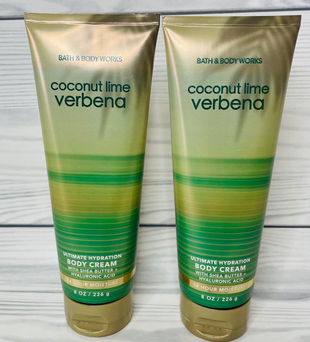 Bath & Body Works Coconut Lime Verbena cream texture close-up highlights silky, fast-absorbing moisture.