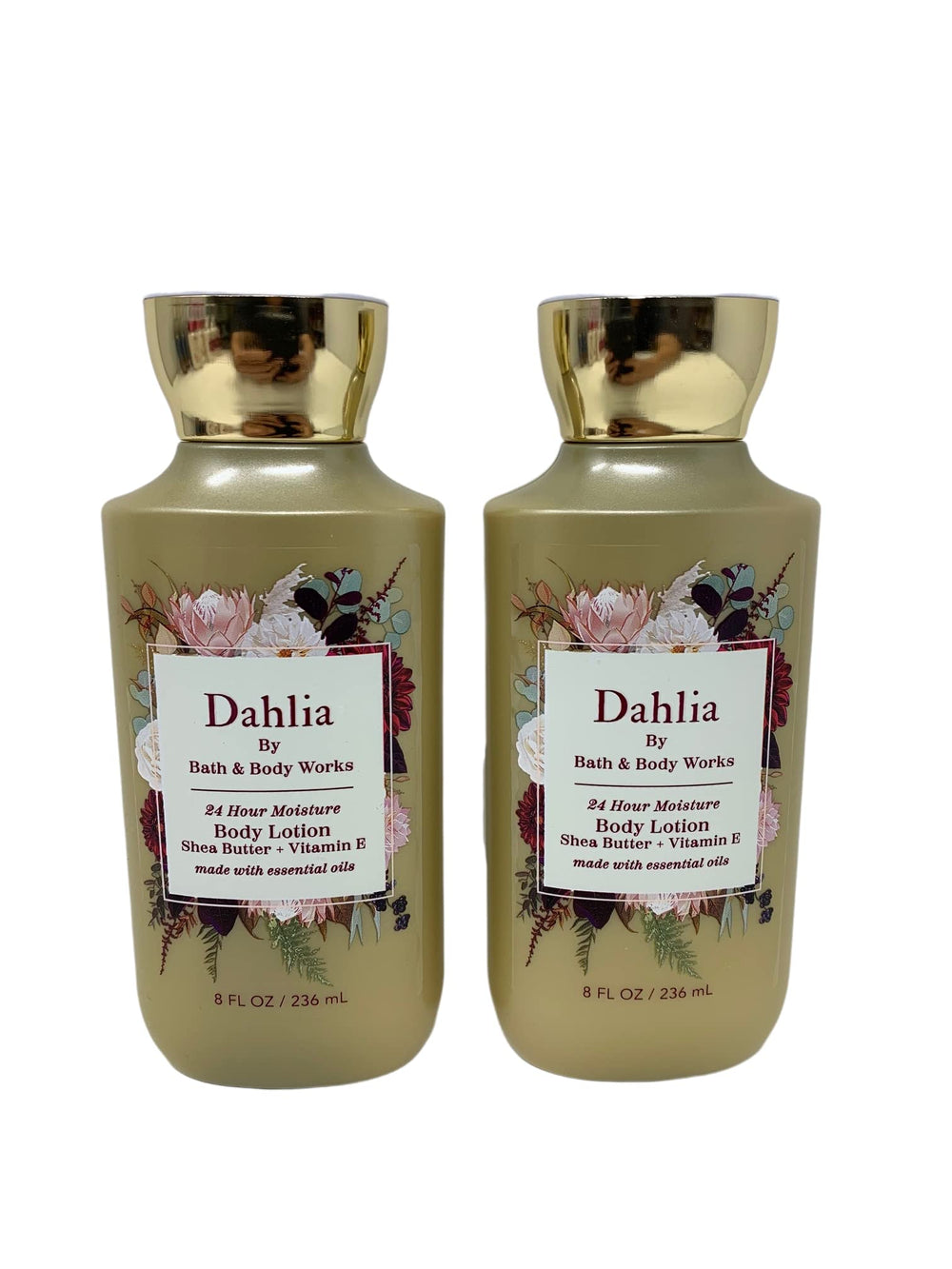 Bath & Body Works Dahlia lotion 8oz 2-pack bottle for smooth skin and daily scent