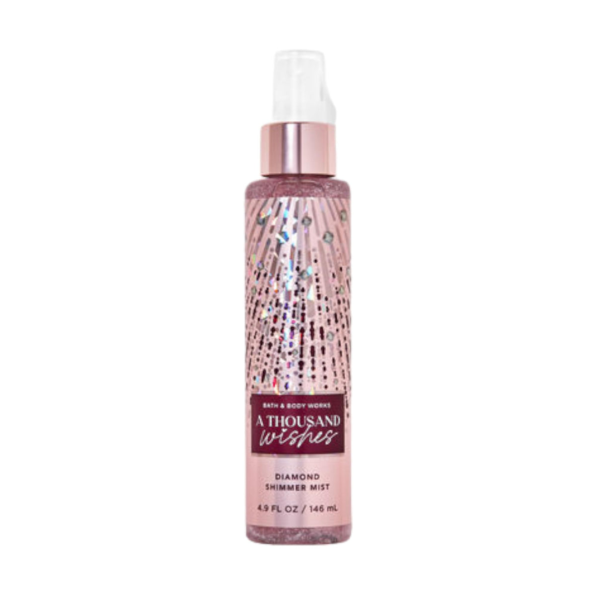 Bath & Body Works Diamond Shimmer Mist bottle glowing with radiant shimmer for daily fragrance.
