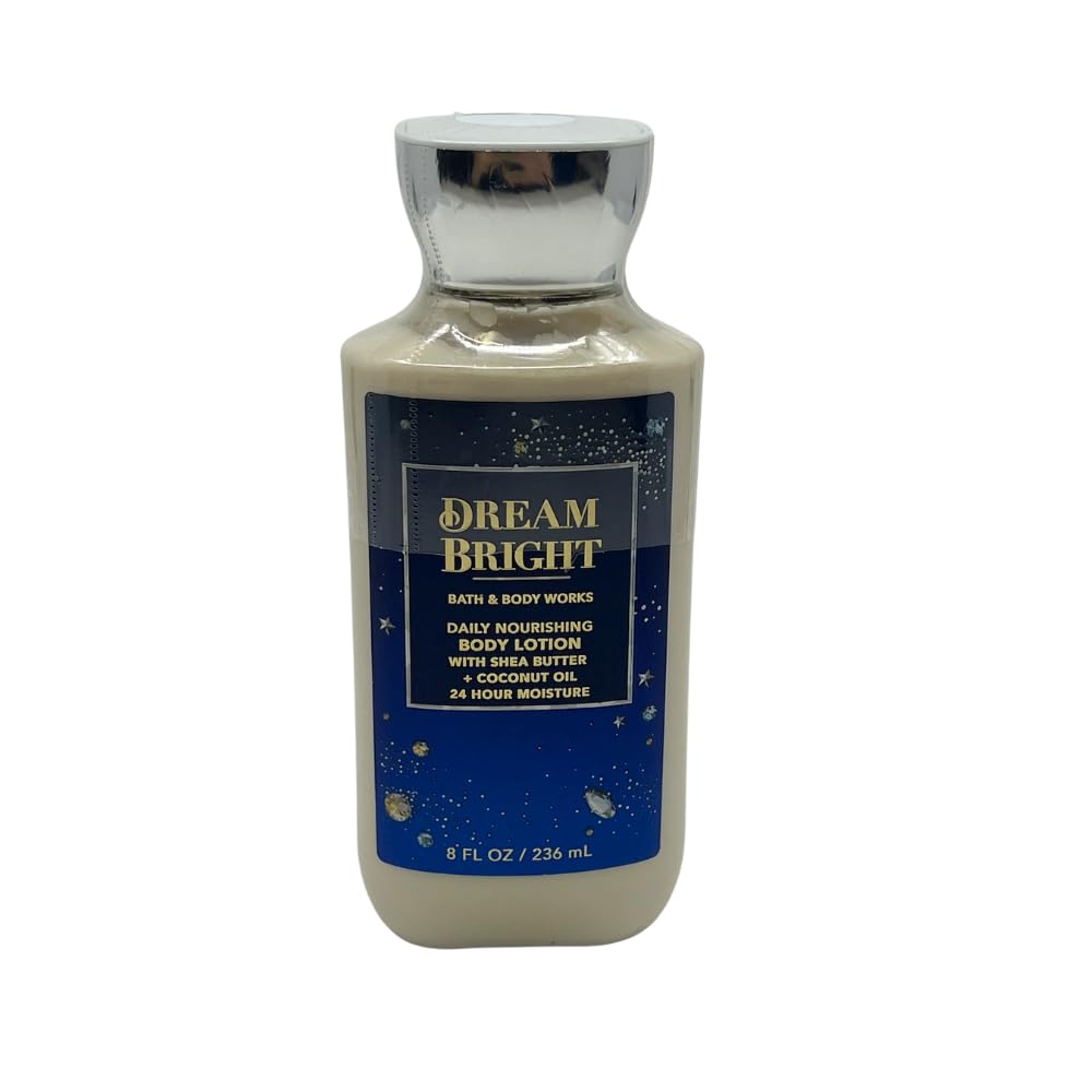Bath & Body Works Dream Bright gift-ready set on display with blue ribbon and clear bag