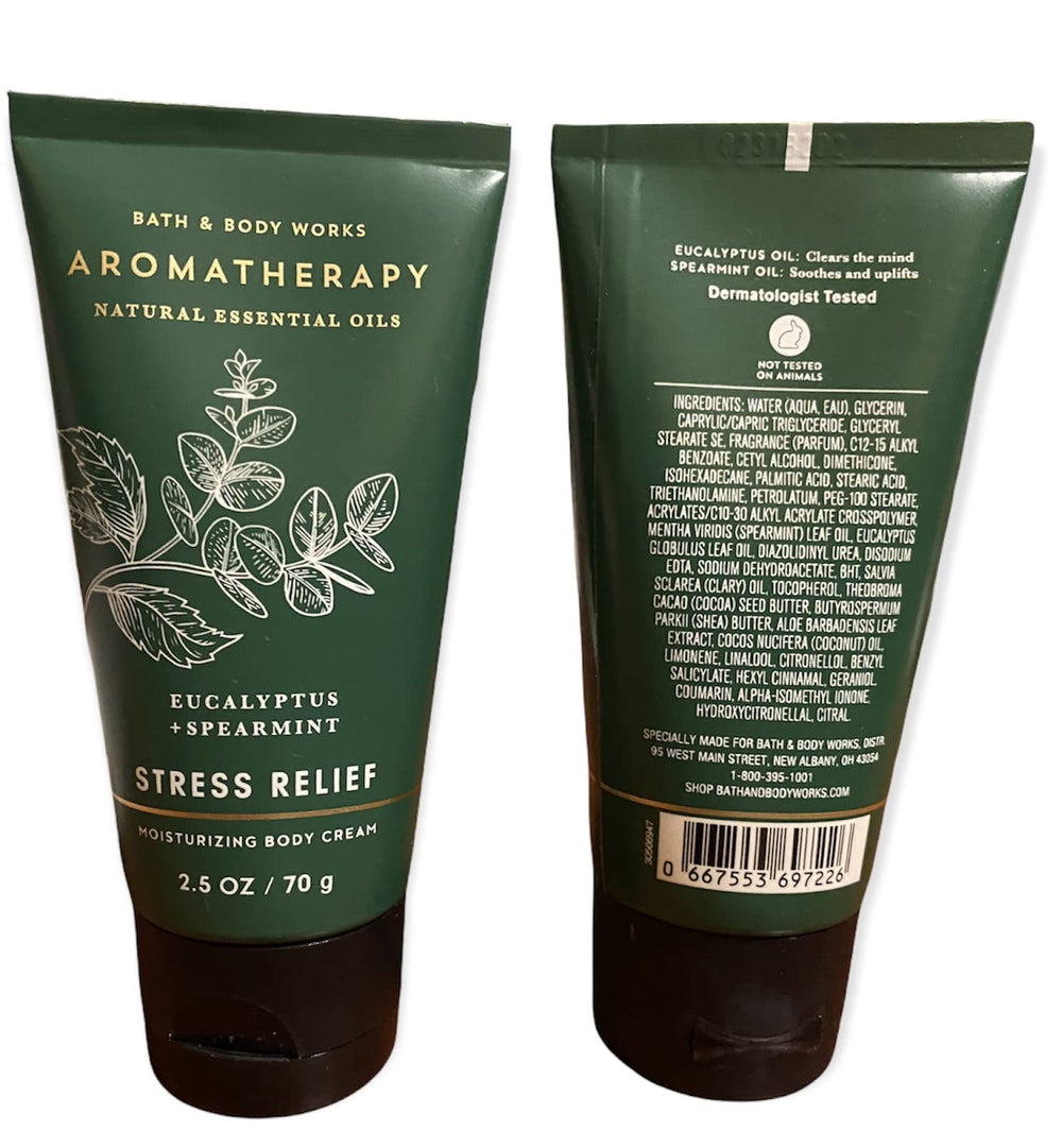 Bath and Body Works stress-relief body cream set image for daily relaxation and moisturized skin.