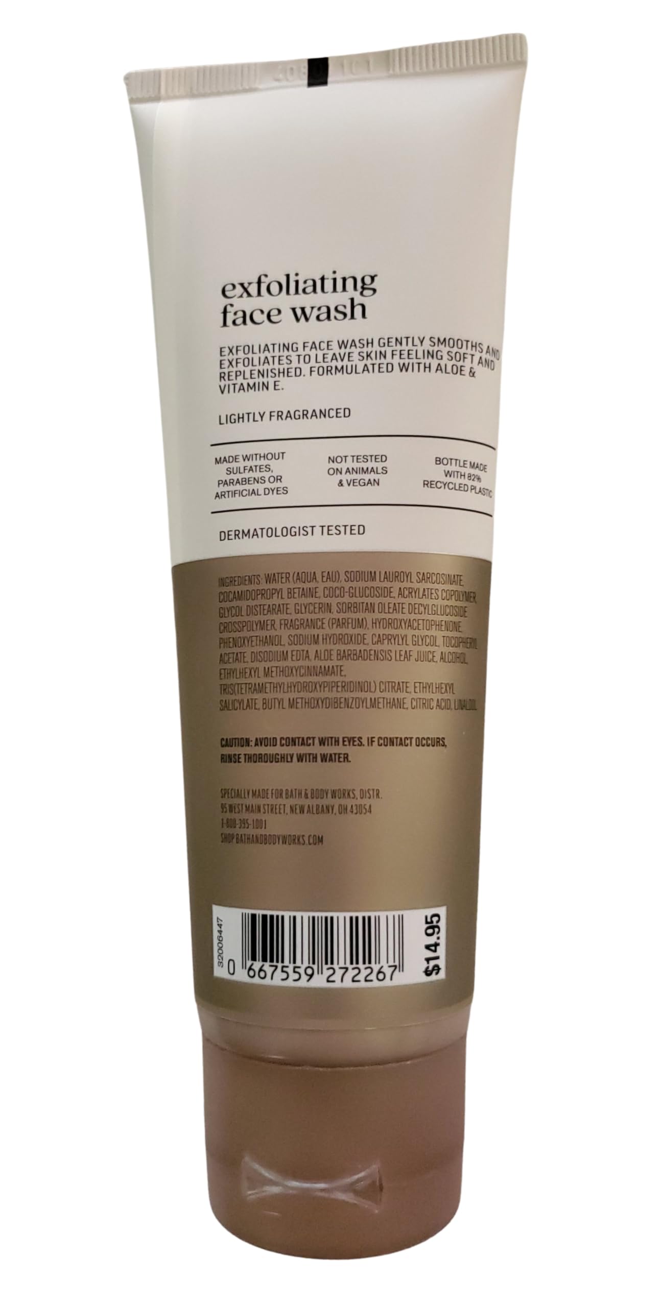 Bath & Body Works exfoliating face wash lather showcases gentle daily cleanse.