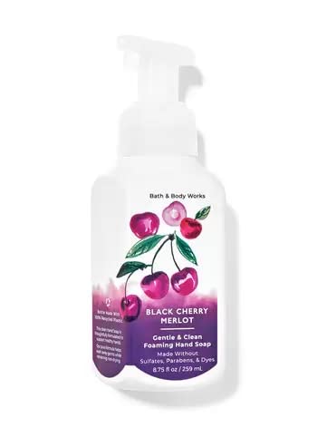 Bath and Body Works foaming hand soap Black Cherry Merlot bottle – sophisticated fragrance for lingering scent.