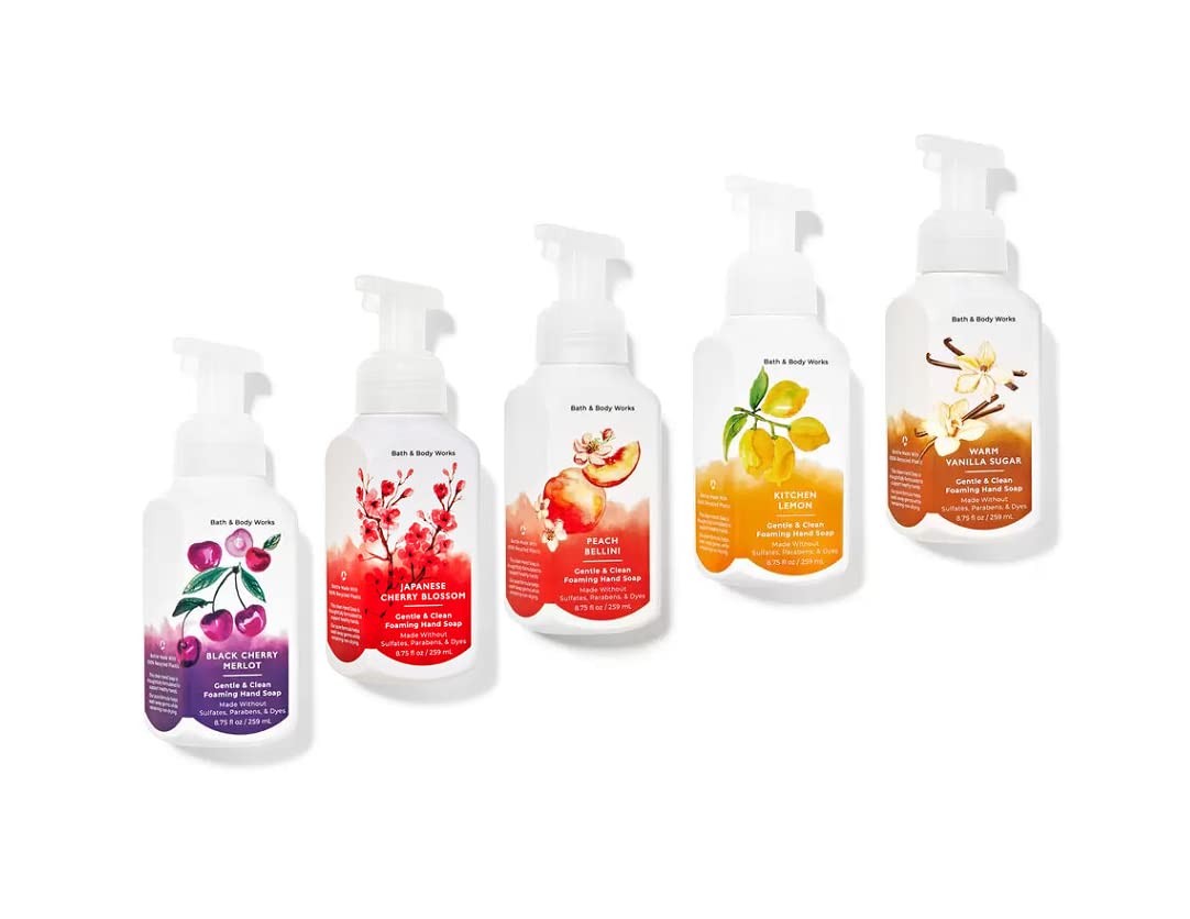 Bath and Body Works foaming hand soap Warm Vanilla Sugar bottle – cozy aroma for handwashing ritual.
