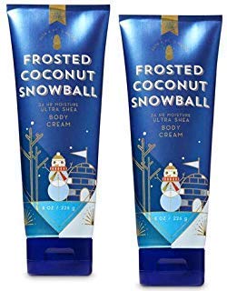 Bath & Body Works Frosted Coconut Snowball 2-pack bottle for everyday moisture with tropical vanilla coconut scent.