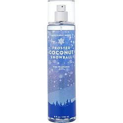 Bath & Body Works Frosted Coconut Snowball body mist bottle for daily refreshment and festive mood.