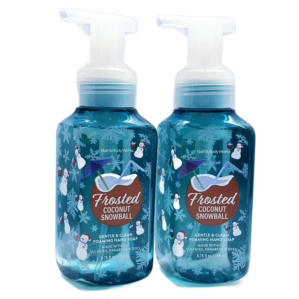 Bath & Body Works Gentle Foaming Hand Soap Frosted Cocount Snowball bottle with soft, moisturizing foam