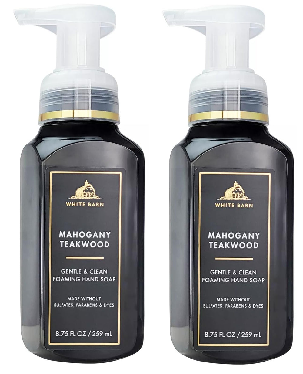 Bath & Body Works Gentle Foaming Hand Soap bottle Mahogany Teakwood for soft, clean hands.