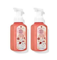 Bath and Body Works Gentle Foaming Hand Soap Snowy Peach Berry bottle delivers gentle cleansing and soothing scent.