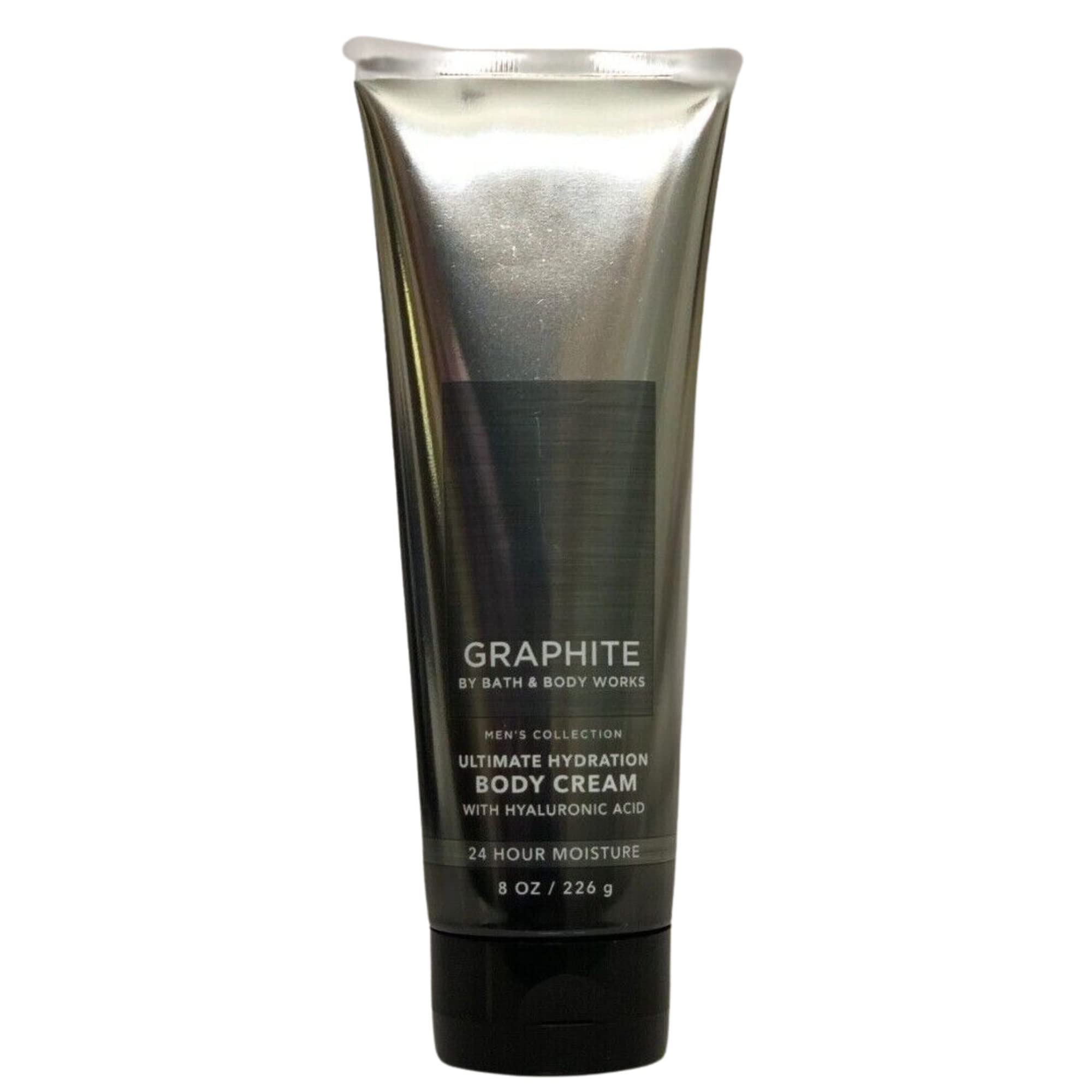 Bath and Body Works graphite body cream texture closeup showing smooth application