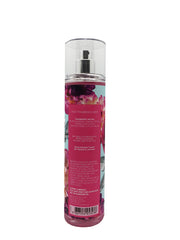 Bath & Body Works Hello Beautiful spritz close-up showing scent notes and light mist.