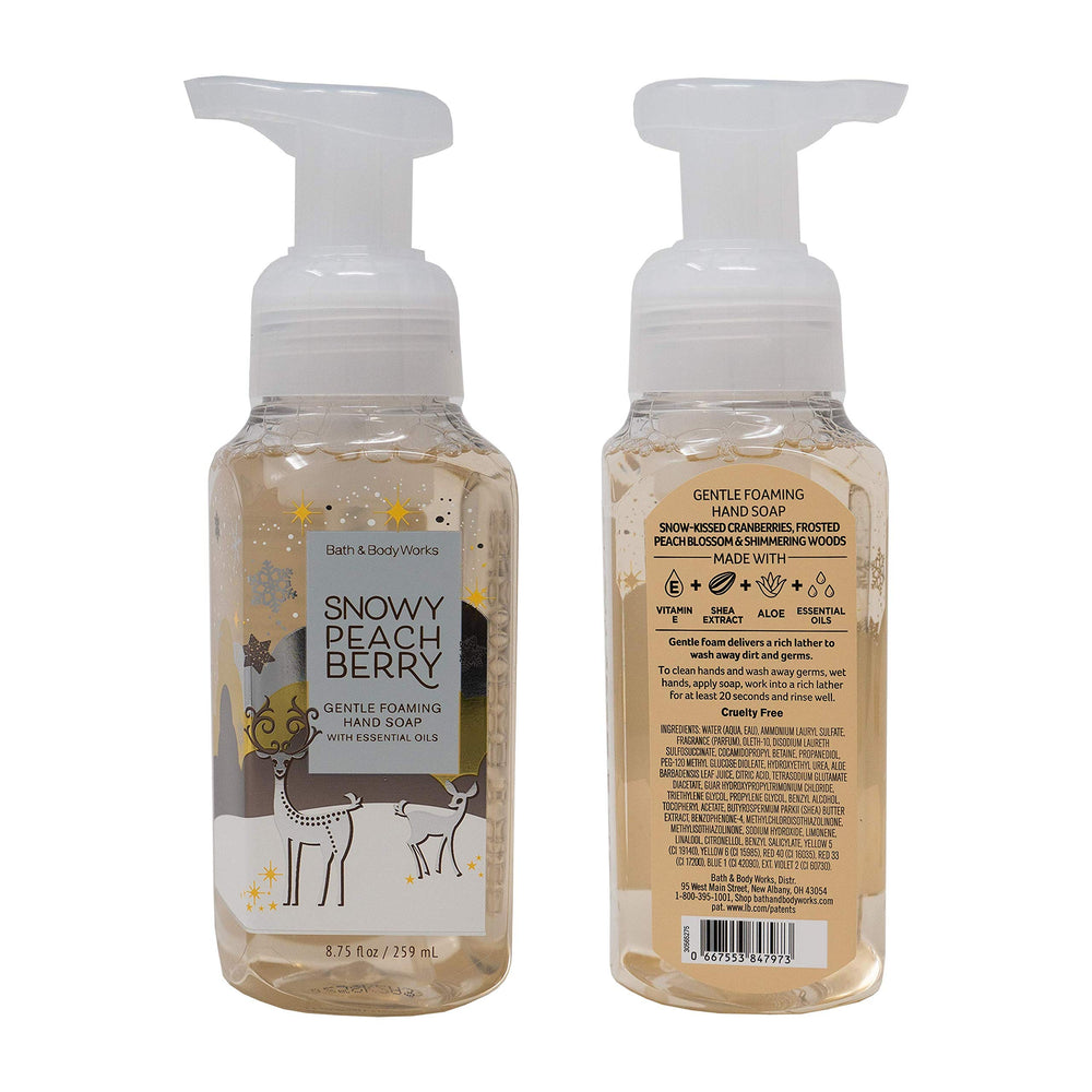 Bath & Body Works Holiday Traditions foaming hand soap set closeup of bubbles and moisture.