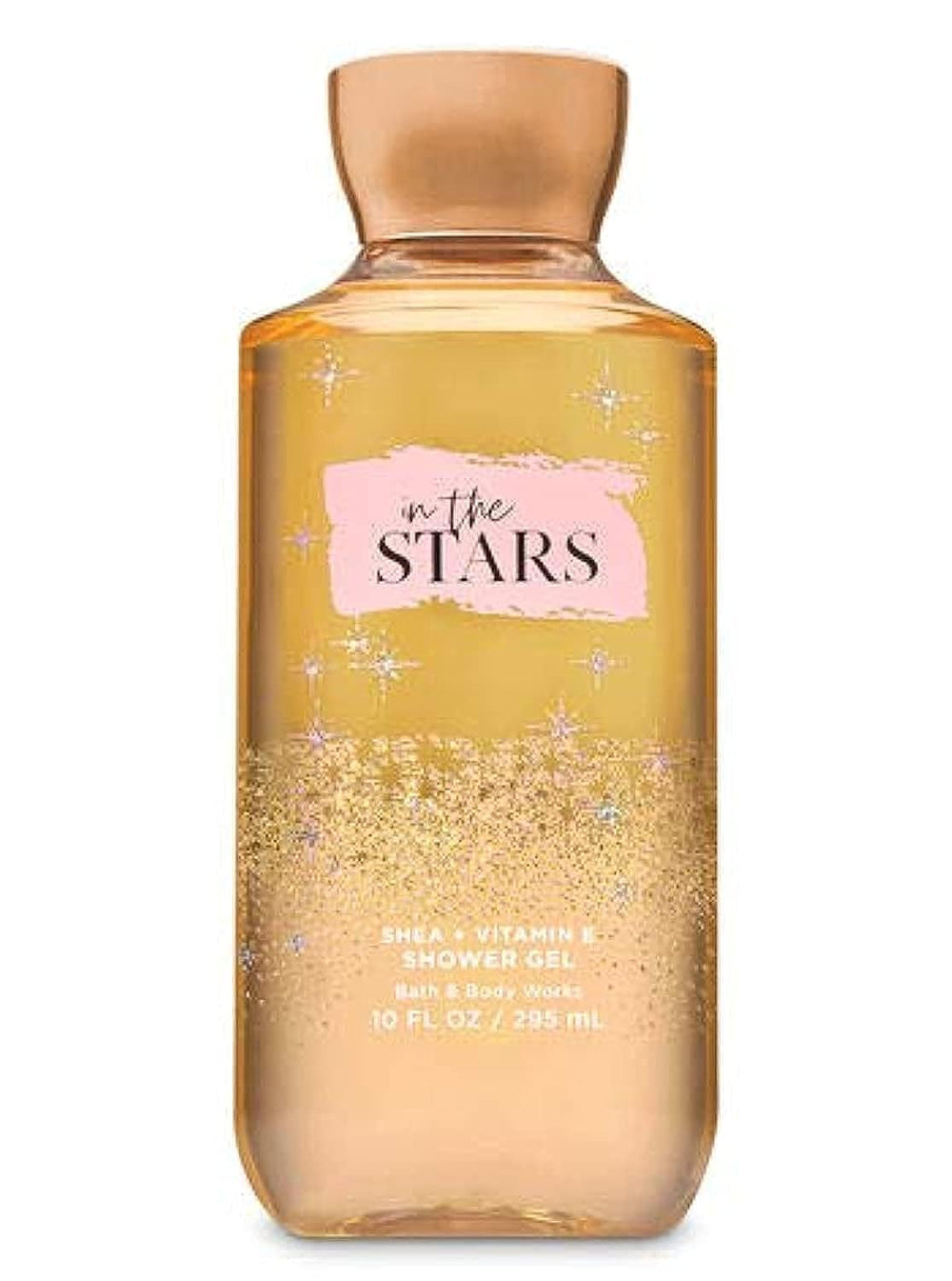 Bath & Body Works In The Stars Shower Gel bottle closeup — radiant fragrance and skin-softening hydration.