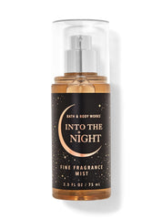 Bath & Body Works Into The Nights travel spray bottle for on-the-go fragrance with shimmering glow.