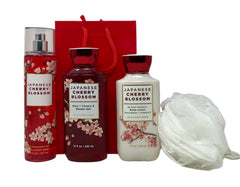 Bath & Body Works Japanese Cherry Blossom gift bag glitter set for gifting delight