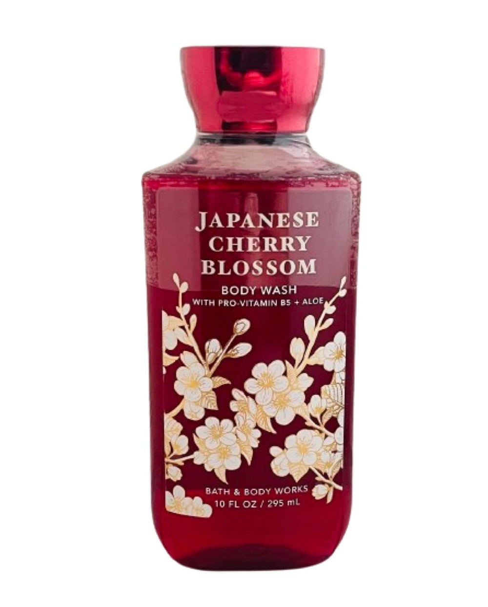Bath & Body Works Japanese Cherry Blossom Shower Gel bottle pour delivers luxurious, moisturizing cleanse with soothing aromatherapy.