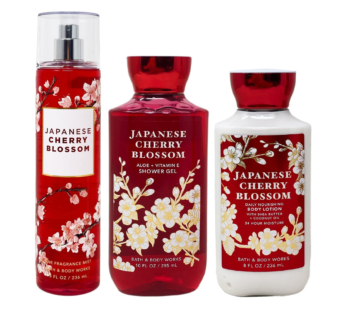 Bath & Body Works Japanese Cherry Blossom shower gel bottle for daily cleansing and long-lasting scent