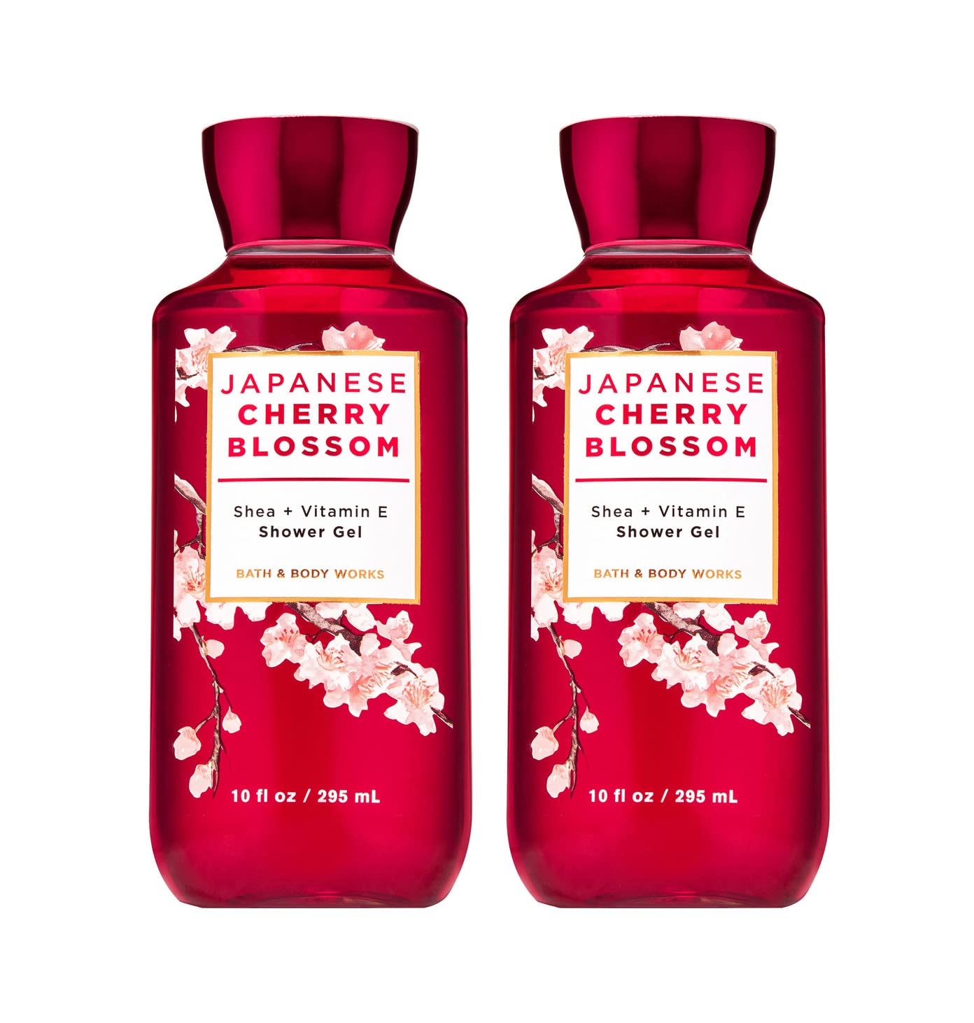 Bath and Body Works Japanese Cherry Blossom shower gel twin-pack bottle for a refreshing morning routine