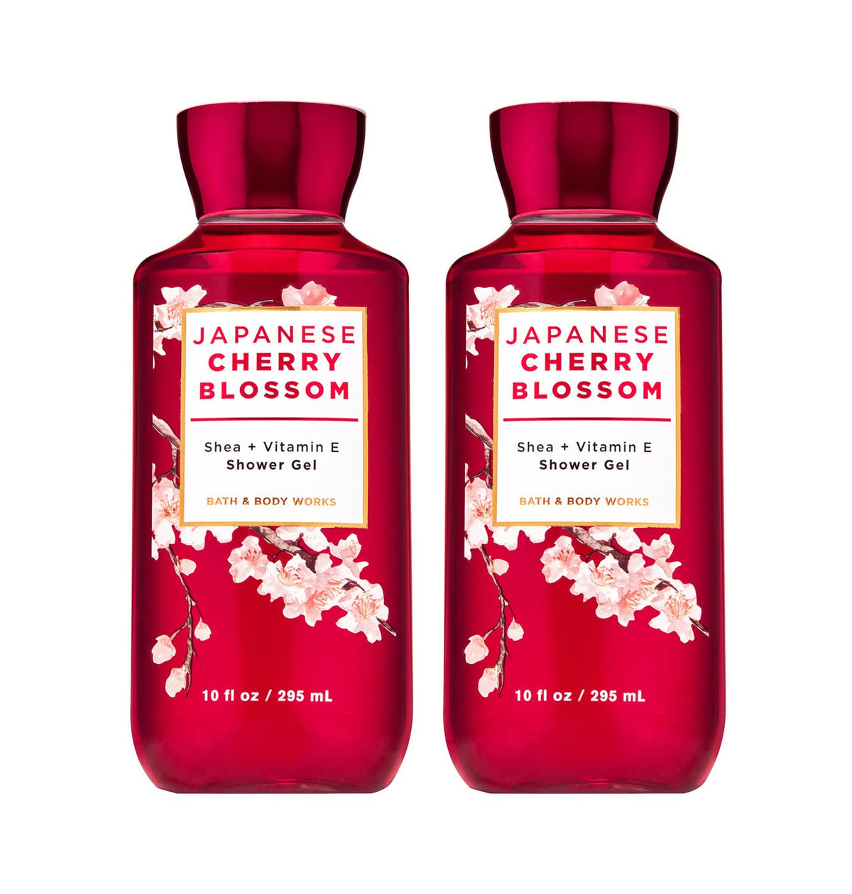 Bath and Body Works Japanese Cherry Blossom shower gel twin-pack bottle for a refreshing morning routine