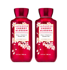 Bath and Body Works Japanese Cherry Blossom shower gel twin-pack bottle for a refreshing morning routine