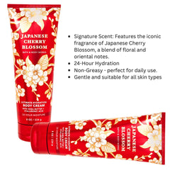 Bath & Body Works Japanese Cherry Blossom Ultra Shea Cream texture close-up highlights non-greasy absorption