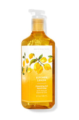 Bath & Body Works Kitchen Lemon cleansing gel hand soap bottle pump showing refreshing citrus scent for soft hands