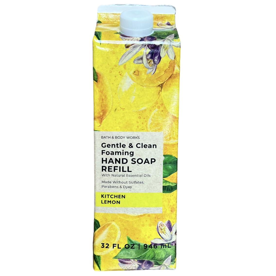 Bath & Body Works Kitchen Lemon refill bottle pouring for quick hand cleaning.