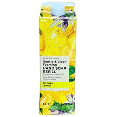 Bath & Body Works Kitchen Lemon refill bottle pouring for quick hand cleaning.