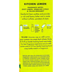 Bath & Body Works Kitchen Lemon foam close-up showing rich lather and bright scent.