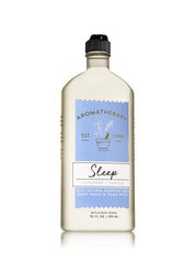 Bath & Body Works Lavender Vanilla Sleep body-wash-foam-bath image suggests soothing morning and night routines.