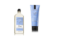 Bath & Body Works Lavender Vanilla Sleep bottle highlights calming aromatherapy for bedtime routine.