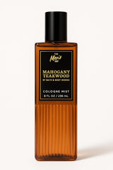 Bath & Body Works Mahogany Teakwood Cologne Mist bottle shows a long-lasting woodsy scent for daily wear.