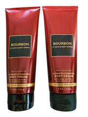 Bath & Body Works Men's Bourbon Ultimate Hydration bottle pour shows smooth, even application for skin moisture
