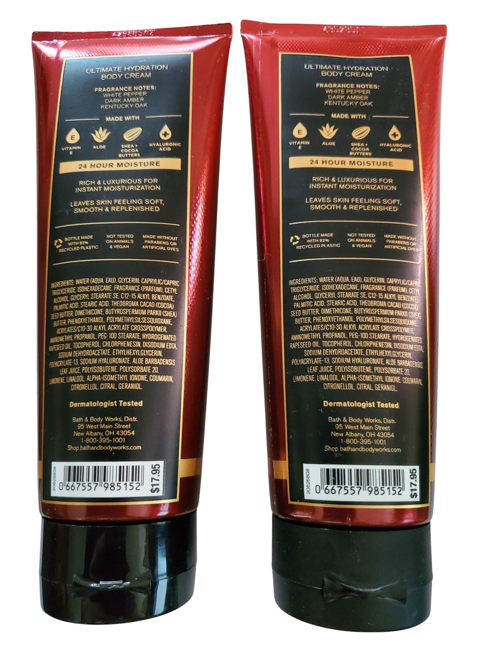 Bath & Body Works Men's Bourbon Ultimate Hydration cream texture close-up highlights rich emollients