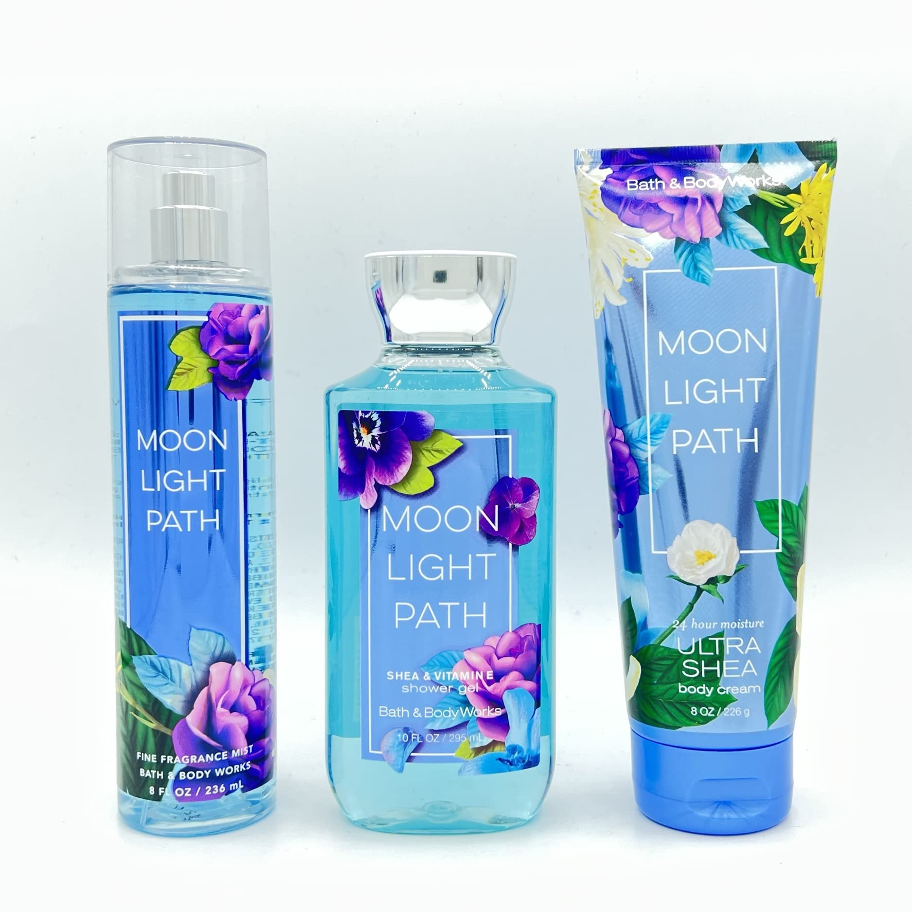 Bath & Body Works Moonlight Path shower gel 10 oz pour for a refreshing morning cleanse.