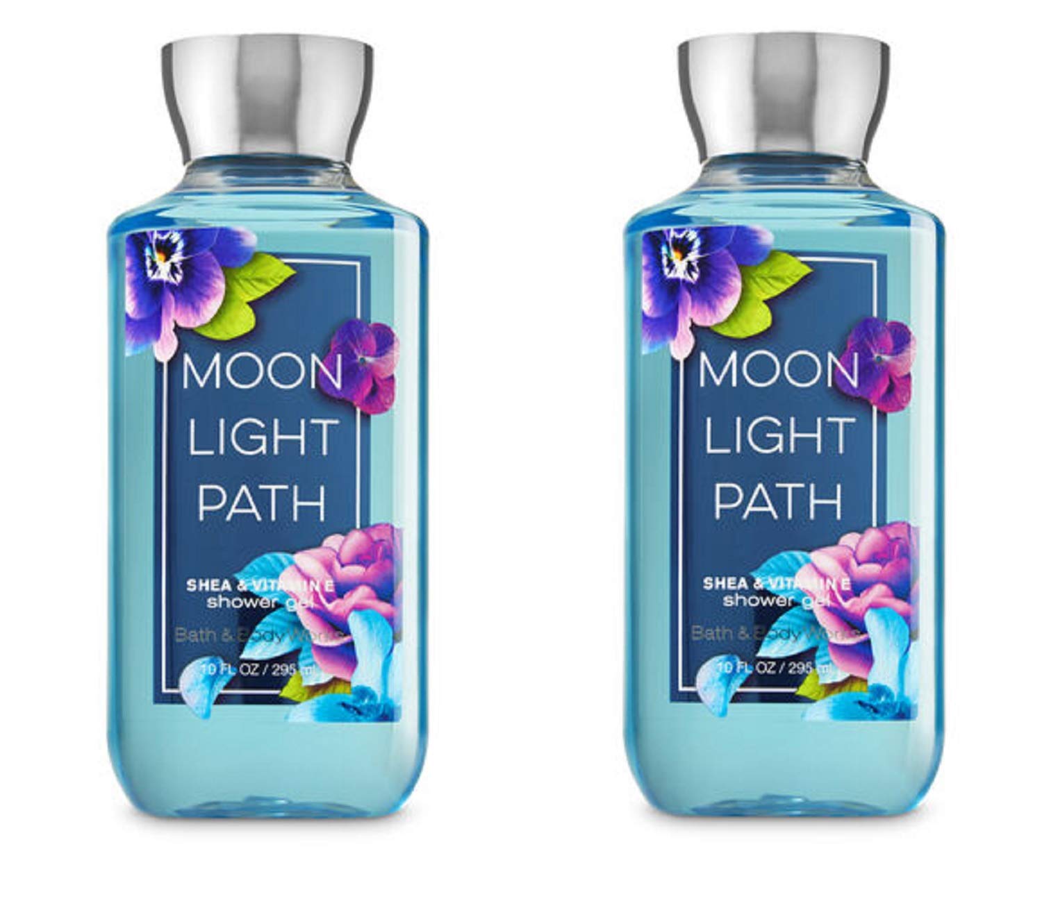 Bath & Body Works Moonlight Path shower gel 2-pack bottle for daily freshness and luxurious lather.