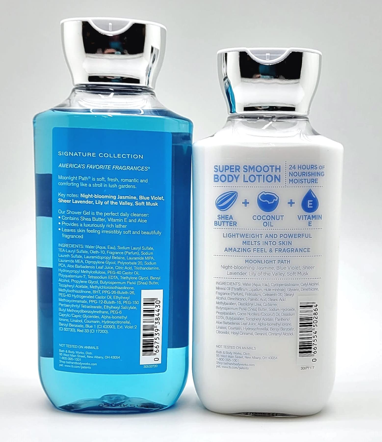 Moonlight Path shower gel bottle shows moisturizing wash for daily pampering