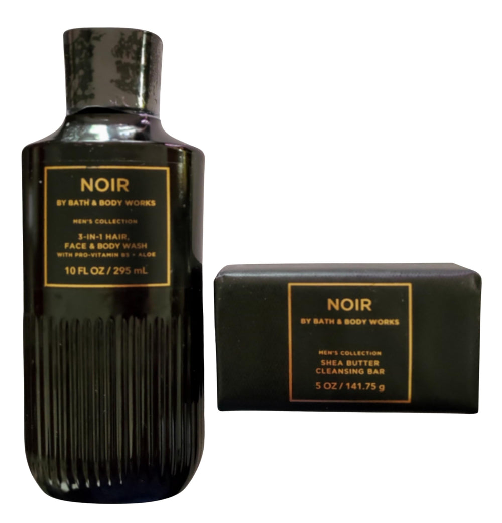 Bath and Body Works Noir bottle art closeup for an evening ritual.
